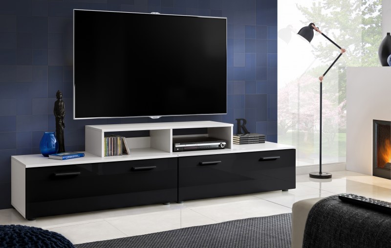 T30-200 + TV Stand - Black gloss fronts